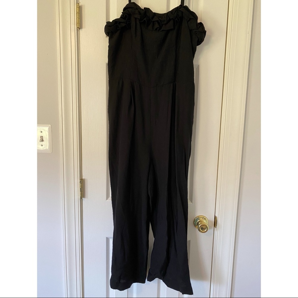 CeCe Black Ruffled Jumpsuit